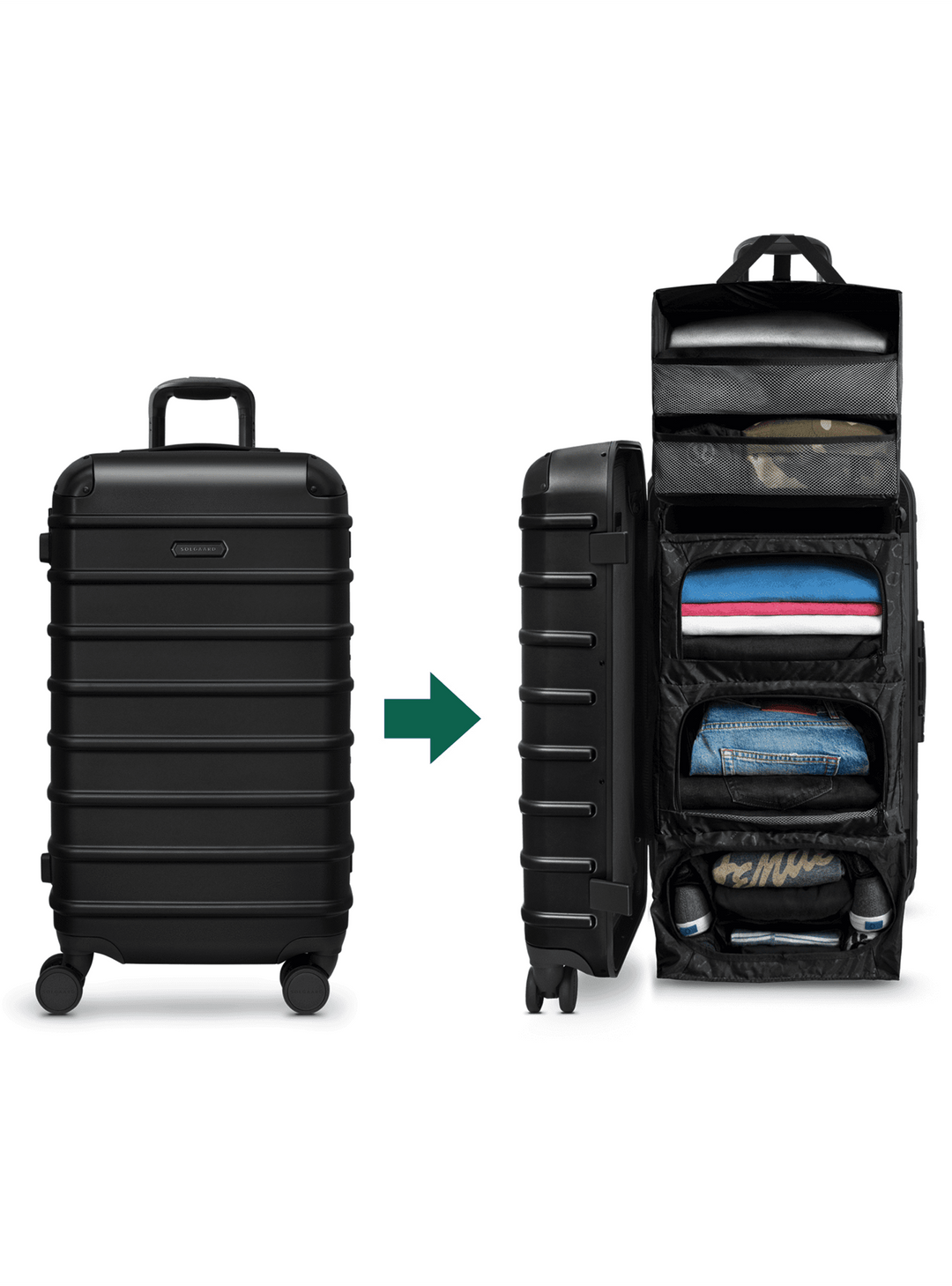 SOLGAARD ソルガード赤 スーツケース91L 美品 収納カバー付き Trunk Closet - L(大容量91L)時短スーツケース – SOLGAARD