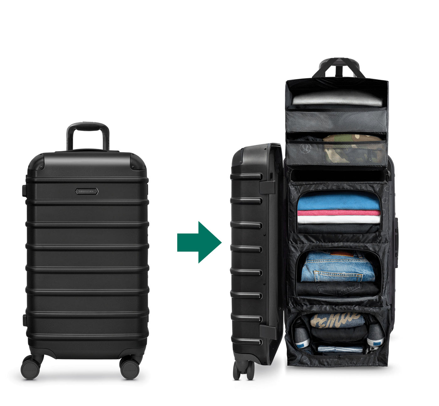 SOLGAARD Trunk Closet M （中型60L）時短スーツケース - 旅行かばん 